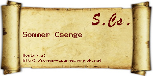 Sommer Csenge névjegykártya